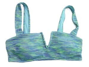 NWOT Aerie Green & Blue Space Dye V Wire Bandeau Bralette Bikini Top Size S